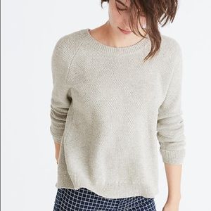 Madewell Province Cross-Back Pullover Knit  Sweater Gray Medium